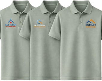 Personalised embroidered logo polo shirts, Custom work wear, Company Sports Club Business Clothing