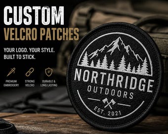 Custom hook and loop Embroidered Patches: Personalised logo Patch with Your Logo