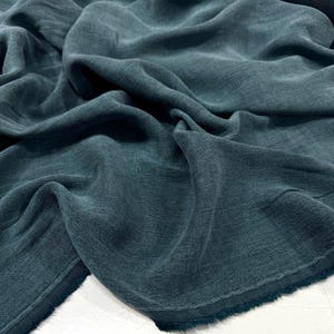 Petrol Green Stonewashed Cupro-Feel Lyocell Viscose Luxury Fabric–Drapey Dress-Blouse-Sewing(145 cm / 57")