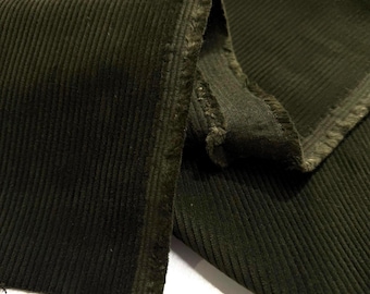 Khaki Green Wide Wale French Corduroy Fabric 100% Cotton Luxury for Jacket-Pants(150 cm-59"