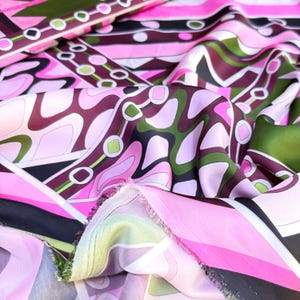 Pink Abstract  Mod Retro Geometric Italian Fabric-Sewing-Dresses-Blouses(59"/150 cm)