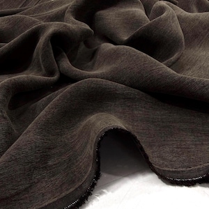 Tejido de lujo de viscosa lyocell con tacto cupro y lavado a la piedra marrón - Para coser vestidos y blusas (145 cm / 57")