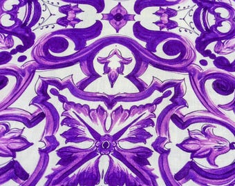 Purple Baroque Linen Blend Fabric for Dresses, Blouses-Home Décor(150 cm/59" Wide)