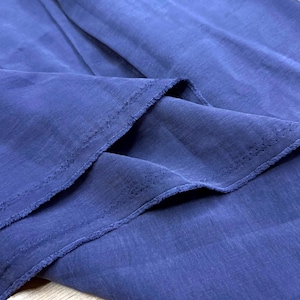 Indigo Blue Cupro Fabric – Soft Flowing for Dresses-Blouses-Pajamas-Sewing (140 cm/55" Wide)