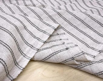 Black Striped Soft Linen Fabric for Dresses-Blouses-Home Décor Textile(150 cm/59" Wide)