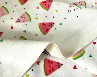 Watermelon Print Flannel Fabric-100% Cotton – Soft Material for Baby-Kids Textiles(240 cm/94.5")
