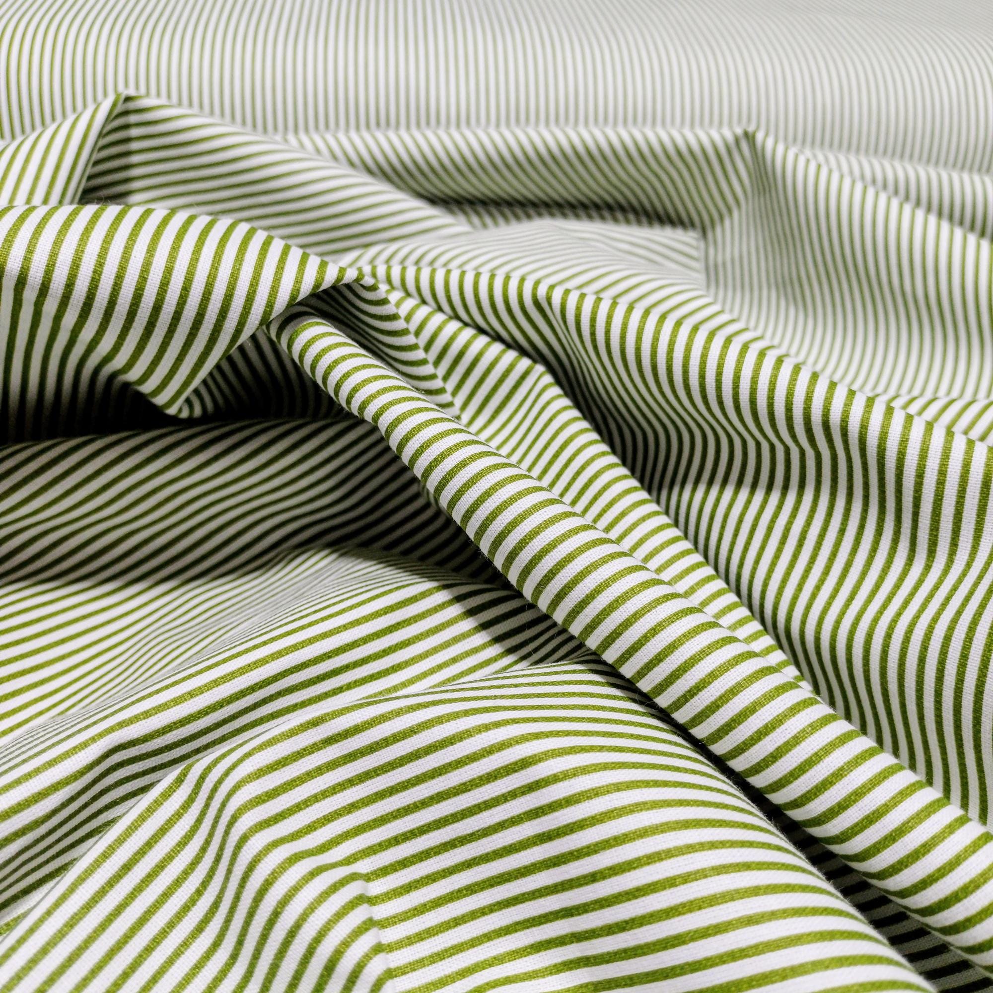 slim fit dress slacks Linen Blend Green Stripe Printed Tie-Waist Midi Dress