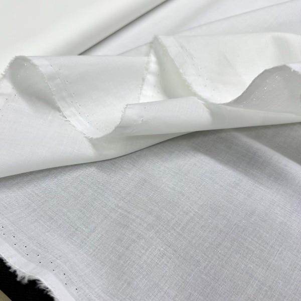 Tissu voile 100 % coton blanc, robe d'été légère et transparente, vêtements pour bébés, couture (150 cm/59 po.)
