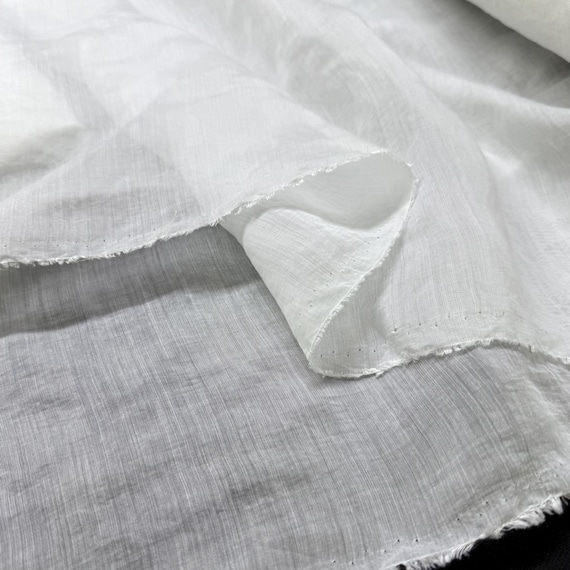 White Soft Sheer Crinkle Cotton Voile Fabric – Lightweight  Gauze- Summer Dress-Blouse-Scarf(150 cm/59")