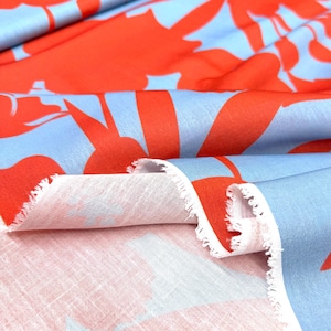 Abstract Floral Silhouette Pattern Italian Linen Blend Fabric for Dress-Blouse-Home Decor(150 cm/59")