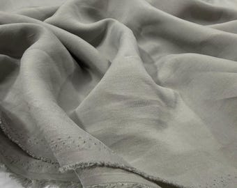 Gray Stone-Washed Cupro Fabric – Soft Flowing for Dresses-Blouses-Pajamas-Sewing(150 cm/59"Wide)