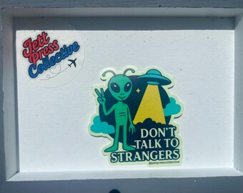 Glow in the Dark Alien Sticker: UFO Matte Vinyl Decal