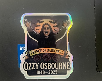 Ozzy Osbourne Holographic Sticker: Gothic Roses & Bats Vinyl Decal