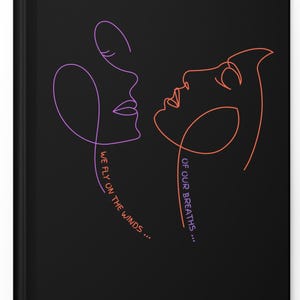 Loving Women Journal Faces Line Art, Blue Dance Art, We Fly Breath Life Dance Love, Matte Notebook, Sketchbook, Diary, Writing, Poetry