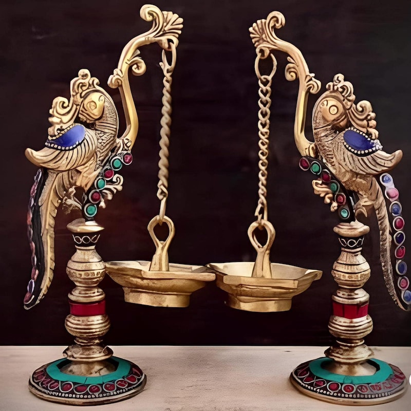 Brass Hanging Deepam Set - Etsy