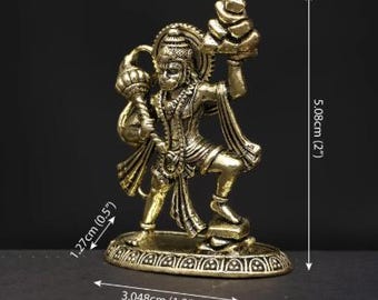 Rare and antique Small Superfine Sanjivani Hanuman Brass Statue for GIft and Home Decor