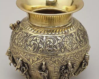 Brass Superfine Ritual Kalash Dashavatara Vishnu