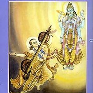 May include: A book cover with a religious illustration. The image features two figures in traditional attire against a golden backdrop. The text at the top is in a foreign language, with additional text at the bottom.