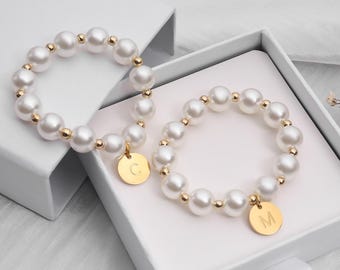 Pulsera de perlas para niña, propuesta de matrimonio personalizada, regalo de agradecimiento, ideas de regalo para niña, regalo de Navidad para niña.