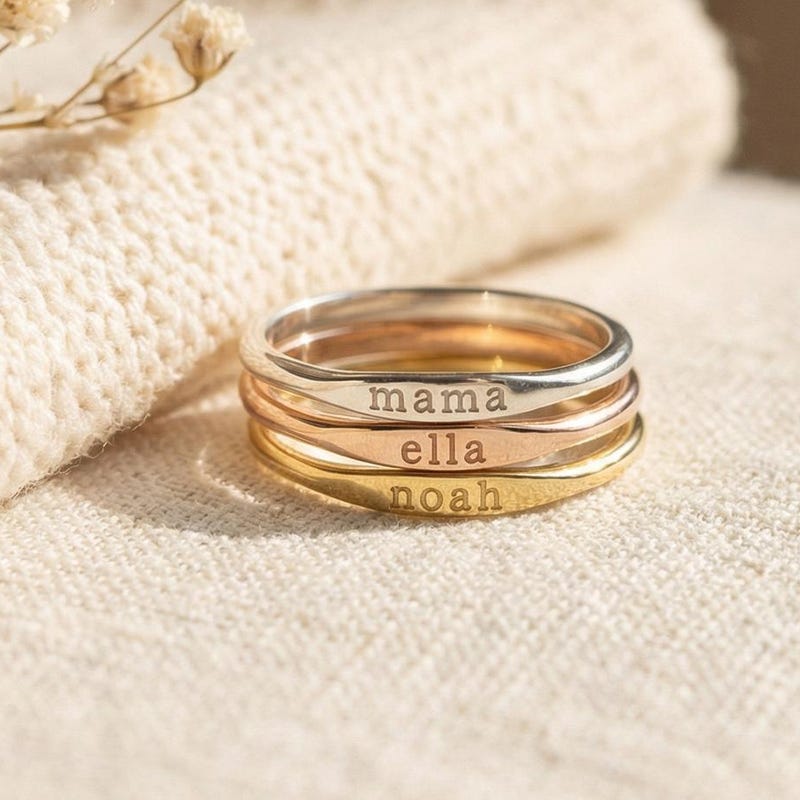 Custom Stackable Gold Ring - Etsy