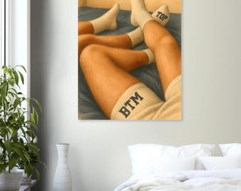 Queer Art Poster: Gay Top and Bottom socks - LGBTQ+ Artwork