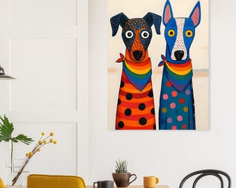Gay Art Poster: Pride Pooches Dog - LGBTQ+ Artwork