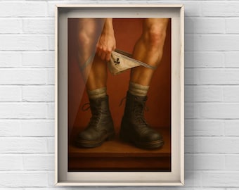 Gay Art Poster: Briefs Pullup LGBTQ+ Artwork on Matte Paper