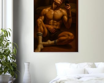 Queer Art Poster: Gay man chest and socks - LGBTQ+ Artwork