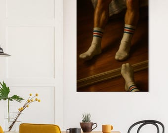 Queer Art Poster: Gay white socks portrait - LGBTQ+ Artwork