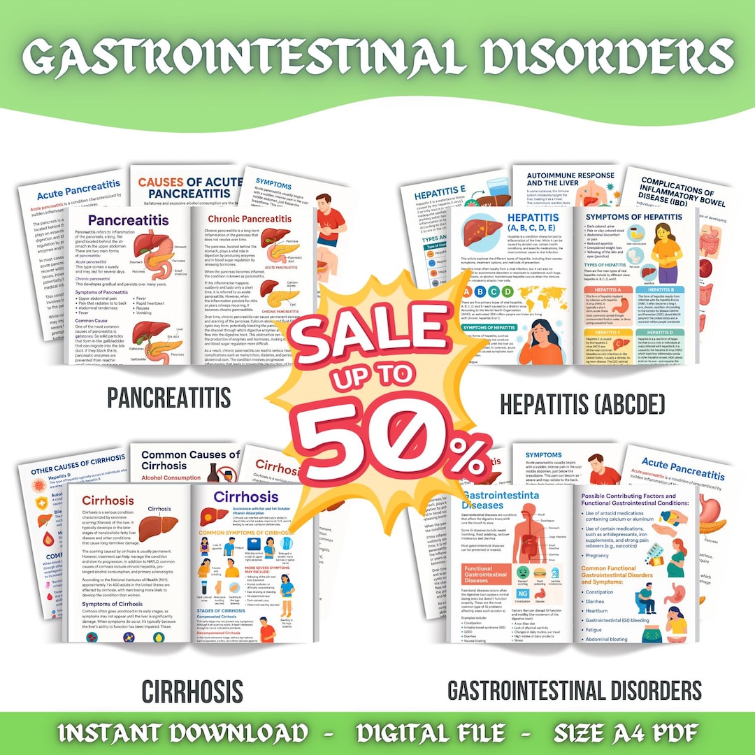 Digestive System Disorder Study Guide Gastrointestinal Disorder Bundle | Nursing Study Sheet | Digestive ...