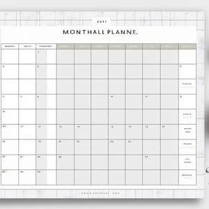 Minimal Monthly Planner: Printable Calendar Organizer (Digital Download PDF