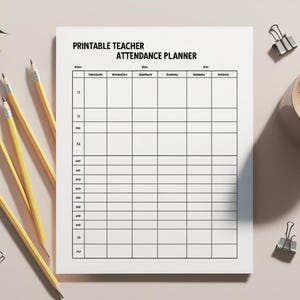 Lehreranwesenheitsplaner | Druckbare Schüleranwesenheits-Tracker | &#39;Rekord-Notenbuch für das Klassenzimmer&#39;