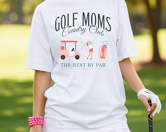 Golf Mom Shirt, Best By Par Mom, Mothers Day Gift, Preppy Golf Shirt, Cute Mom Golf Outfit, Gift for her, Gift for Moms, Custom Gift