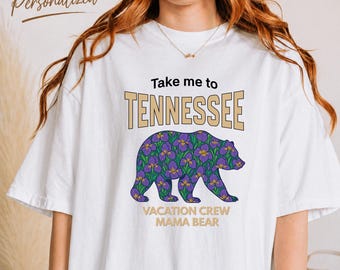 Llévame a Tennessee, Camiseta familiar con oso, Camiseta personalizada de Tennessee, Camiseta familiar a juego para vacaciones, Camiseta con nombre personalizado, Sudadera con capucha