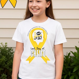 Chemo Shirts Childhood Cancer Survivor Last Day of Chemo Shirt Pediatric Cancer Awareness Gold Ribbon Kids T-shirt Awareness Shirt