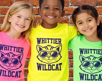 Neon Green Youth Shirt - Whittier Wildcats - Free Delivery for Oak Park