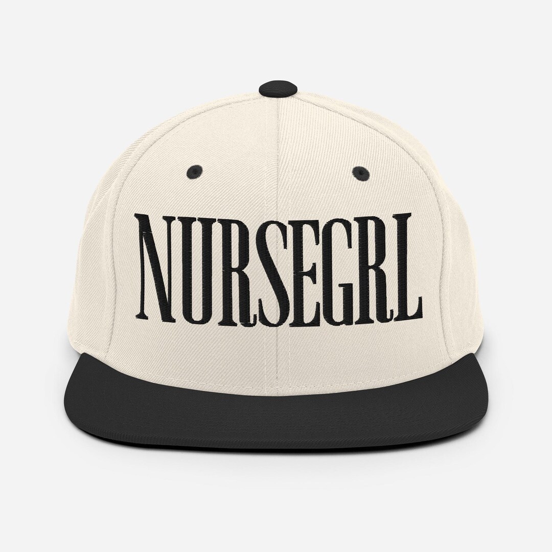 NURSEGRL Snapback Hat - Embroidered Flat Brim Cap for Nurses, Aesthetic ...