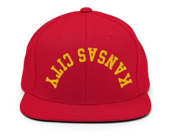 Kansas City Upside Down Snapback Hat: Red & Yellow Football Colors