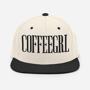 COFFEEGRL Snapback Hat – Embroidered Coffee Lover Hat, Barista Cap, Trucker Hat for Coffee Girl, Gift for Caffeine Addict, Coffee Hat