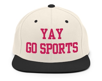 Yay go sports embroidered hat, Game Day Baseball Cap, Funny sports Hat, Trendy Snapback Hat, Tailgate Style, streetwear style