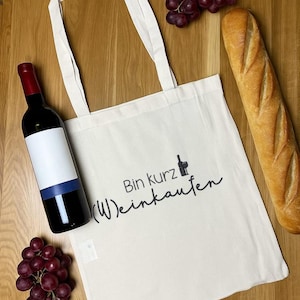 Tote bag I&#39;m just going shopping - fabric bag - jute bag - gift - funny shopping bag - wine lover bag - statement bag