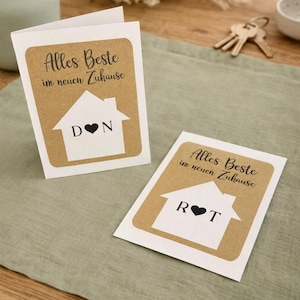 Biglietto di inaugurazione della casa personalizzato | Regalo per una nuova casa | Biglietto con iniziali | Biglietto di inaugurazione della casa moderno | Regalo per trasloco