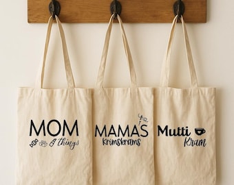 Jute bag "Mom Stuff" | Mom bag with saying | Everyday tote bag | Mom Bag | Canvas shopper | Gift idea for mom | Mom Bag