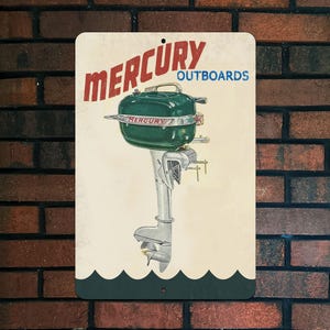 Mercury Outboard 8x12 vintage reproduction sign