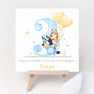 Biglietto di auguri di compleanno personalizzato per cani: 3° compleanno, nipote/nipote