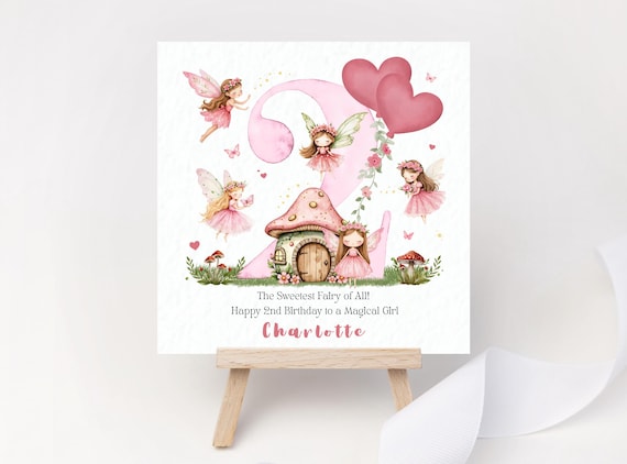 Fairy Birthday Card Personalised Girl Age 1 2 3 4 5 | Custom Daughter Granddaughter Niece Goddaughter Sister | The Sweetest Fairy of All