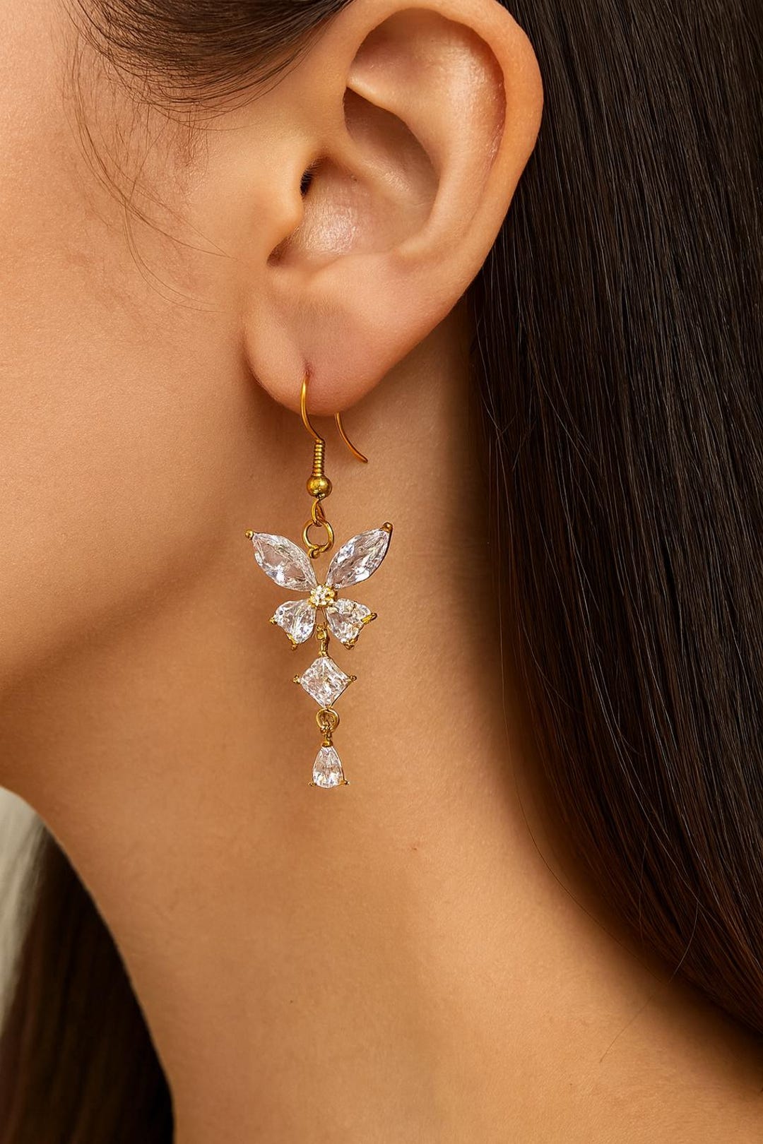 Sparkling Butterfly Earrings In Gold Refined With Clear Zirconia sparkling-butterfly-earrings-in-gold-refined-with-clear-zirconia