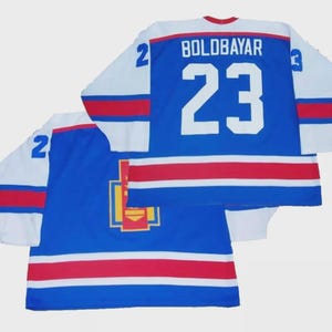 Mongolia Hockey Jersey #23 Enkh-Amgalan – Men’s and Youth Stitched Custom Throwback Ice Hockey Shirt
