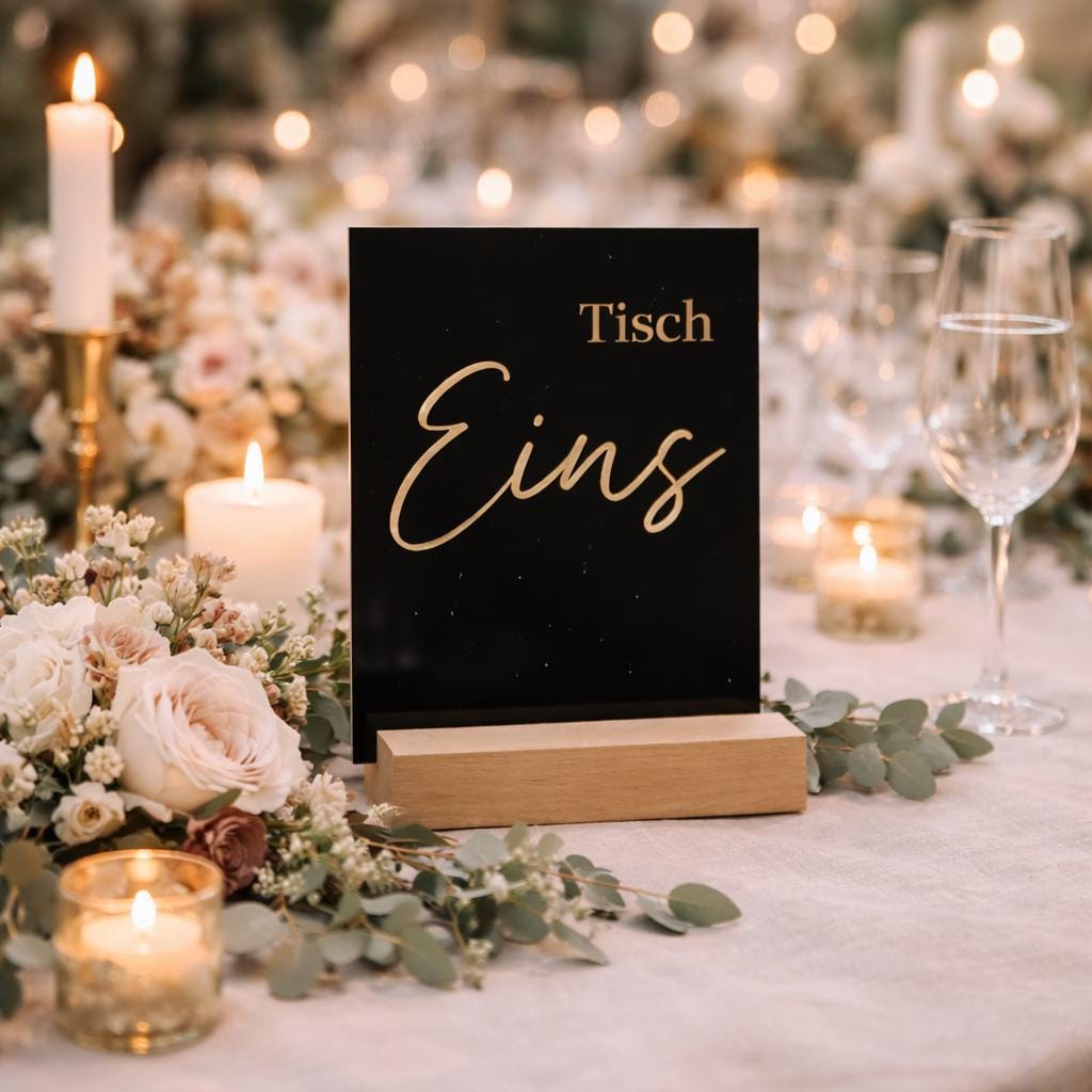 Produktbild von Acryl Tischaufsteller Mit Nummern 1-10 (12,8x17,5 Cm) – Gewölbtes Tischschild Aus Klarem Acryl Mit Weißem Schriftzug, Perfekt Für Hochzeiten, Partys Und Veranstaltungen
