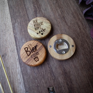 Bottle opener with personalized engraving – acacia wood, ideal as a gift, bottle opener personalized beer opener, with personalized engraving